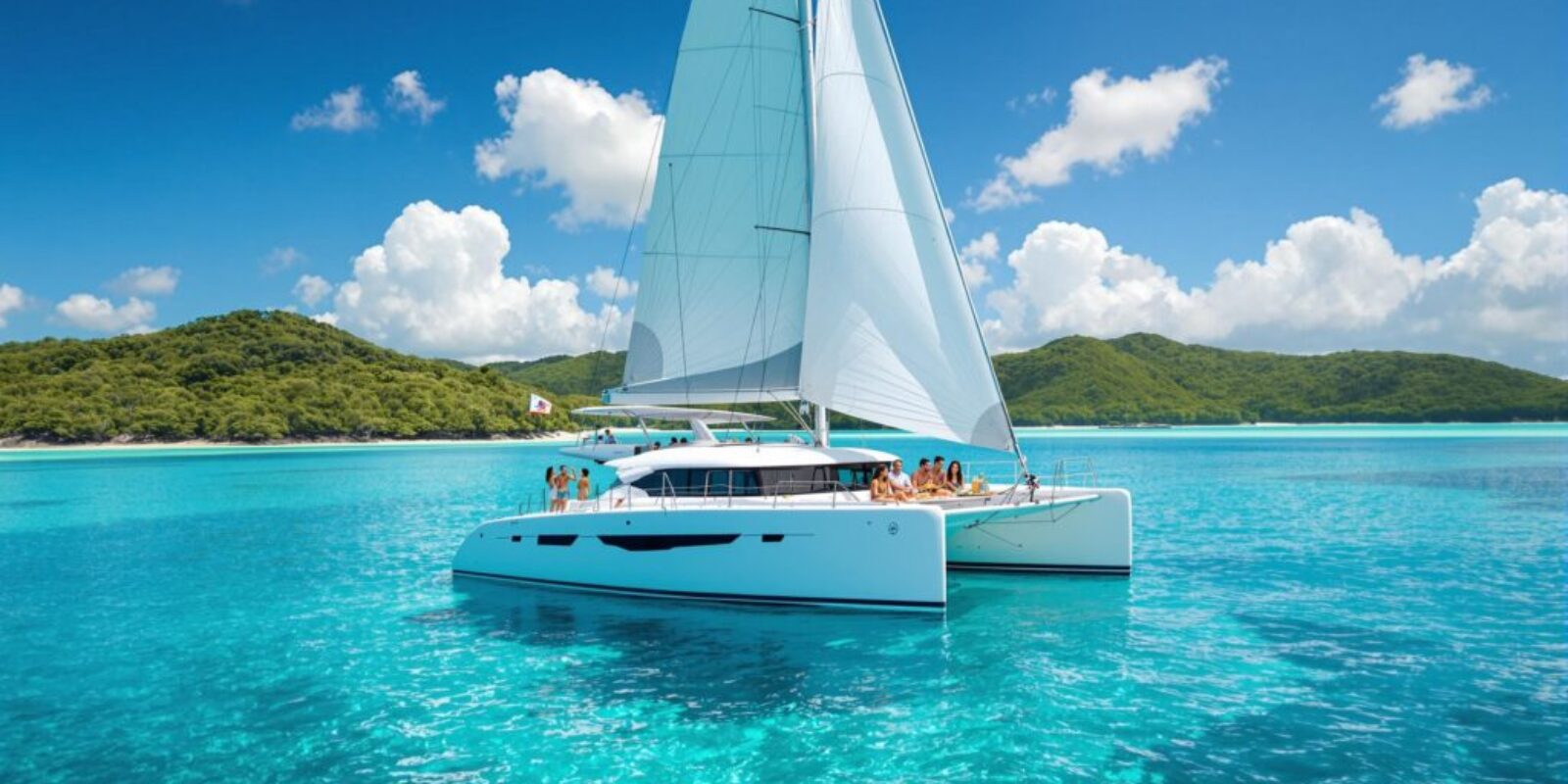 Catamaran to Tamarin Bay